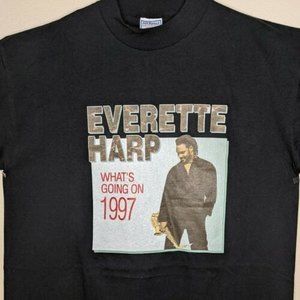 Vintage Everette Harp XL Shirt What's Going On 1997 Single Stitch Jazz Saxophone